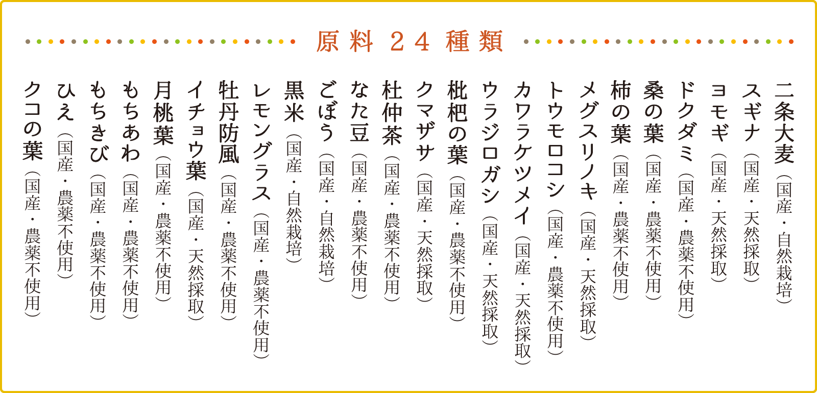原料24種類